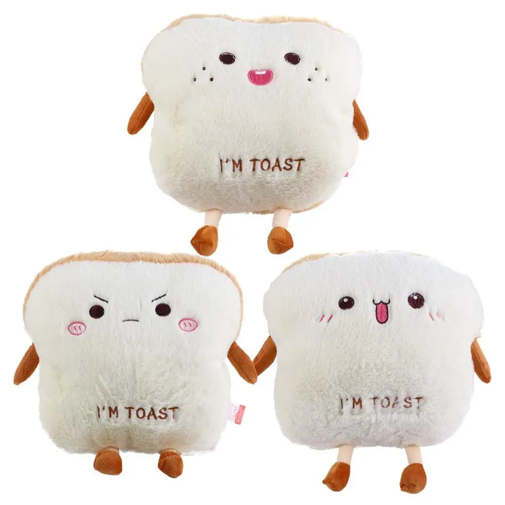 Cute Simulation Toast Bed Cushion Stuffed Cushion Bread Pillow Sleep Pillow Warm Hand Pillow