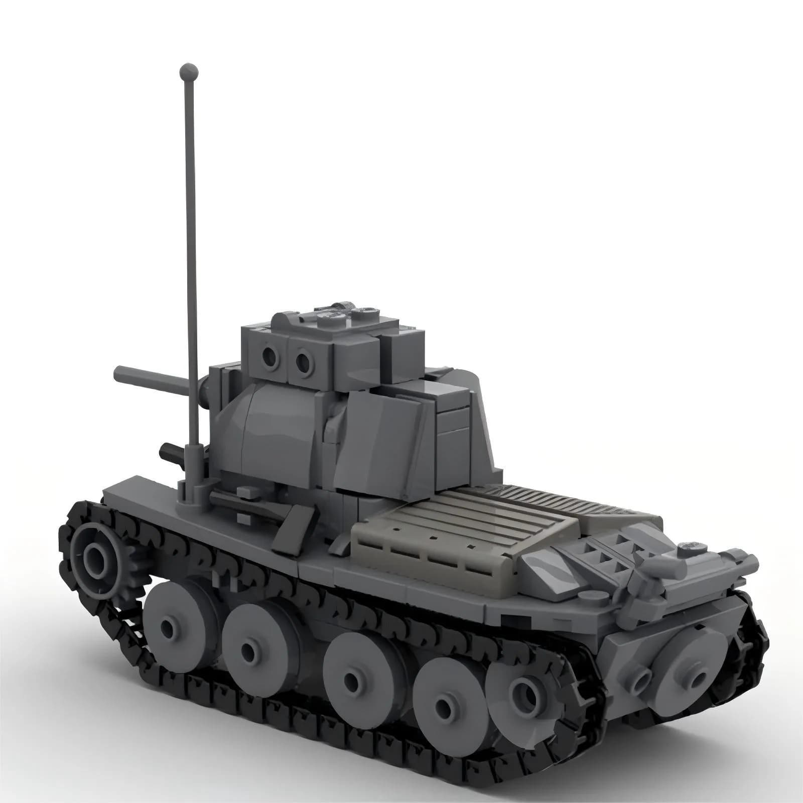 MOC German LT-38 Light Tank Military Armored Artillery Vehicle Building Blocks Children's Puzzle Toys Model Boy's Birthday Gifts