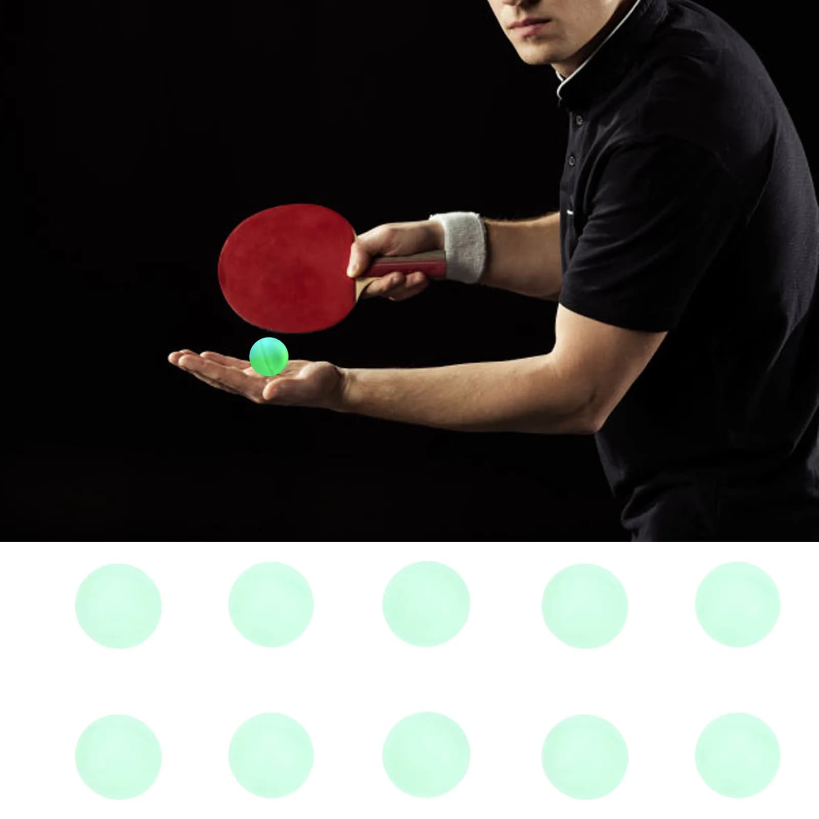 10PCS Fluorescent Balls Multifunctional Night Luminous Table Tennis Balls for Night Running Camping Glow Outdoor Sports Balls