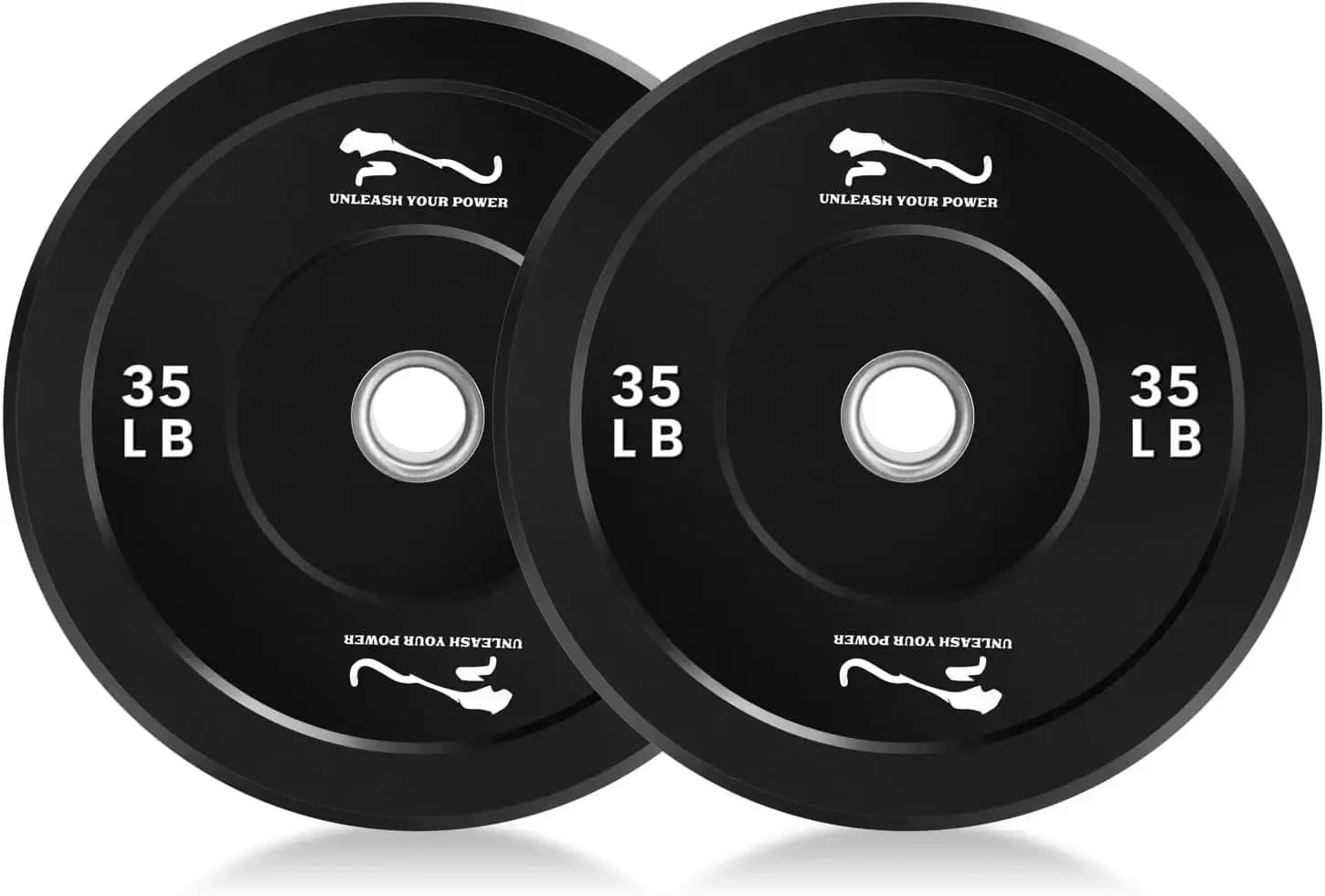 Garvee 2Pack 35LB Durable Barbell Weights Set, 2" Bumper Plates for Training & Weightlifting Rubber Weight Plates Men Women Home Gym Fitness Powerlifting Equipment