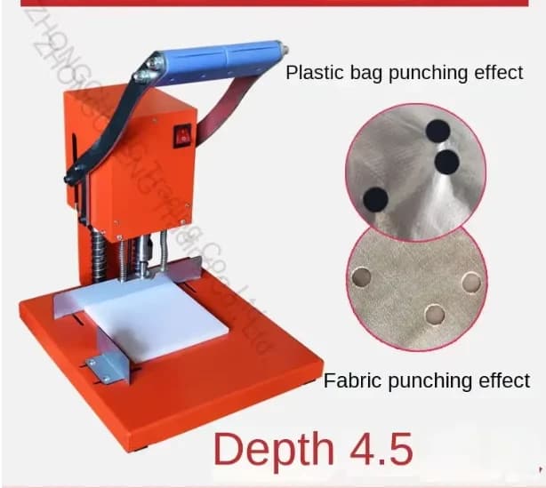 Electric Punching Machine for Fabric, Leather, Woven Material, Plastic Bags, and Paper Upgraded Label Punching Press