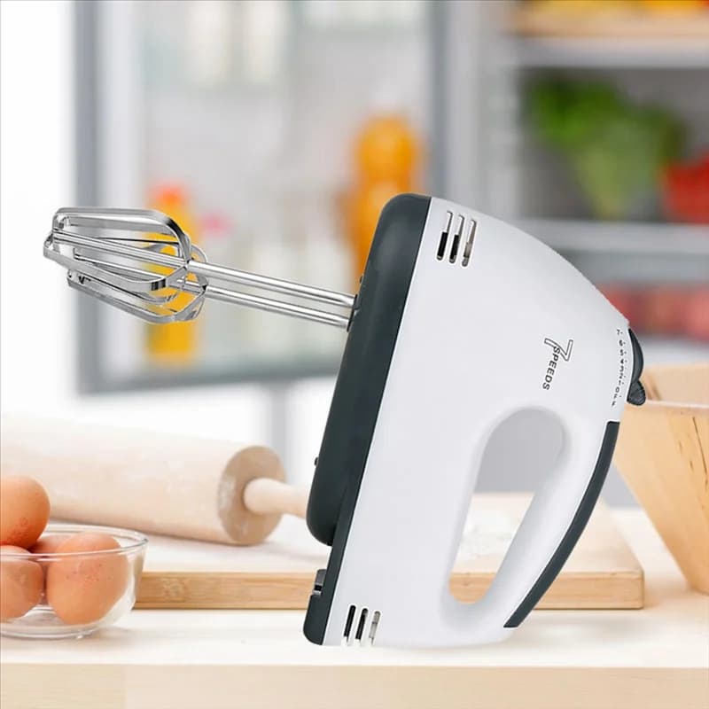 HW Frullino per le uova elettrico Miscelatore manuale automatico Frullatore Fruste da forno a 7 marce Miscelatore per panna montata Agitatore portatile