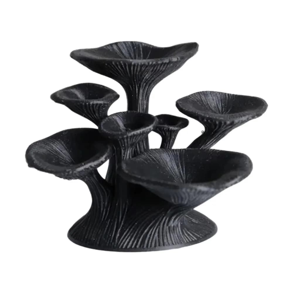 Espositore per Gioielli a Forma di Fungo Stampato in 3D, Nero Lucido, Multistrato, Porta Anelli, Scaffali Portaoggetti, Organizzatore per Gioielli in Plastica