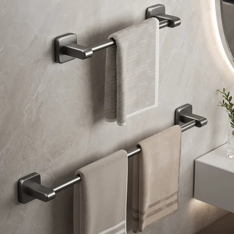 White bathroom towel rack without drilling black bath towel rack self-adhesive bathroom towels