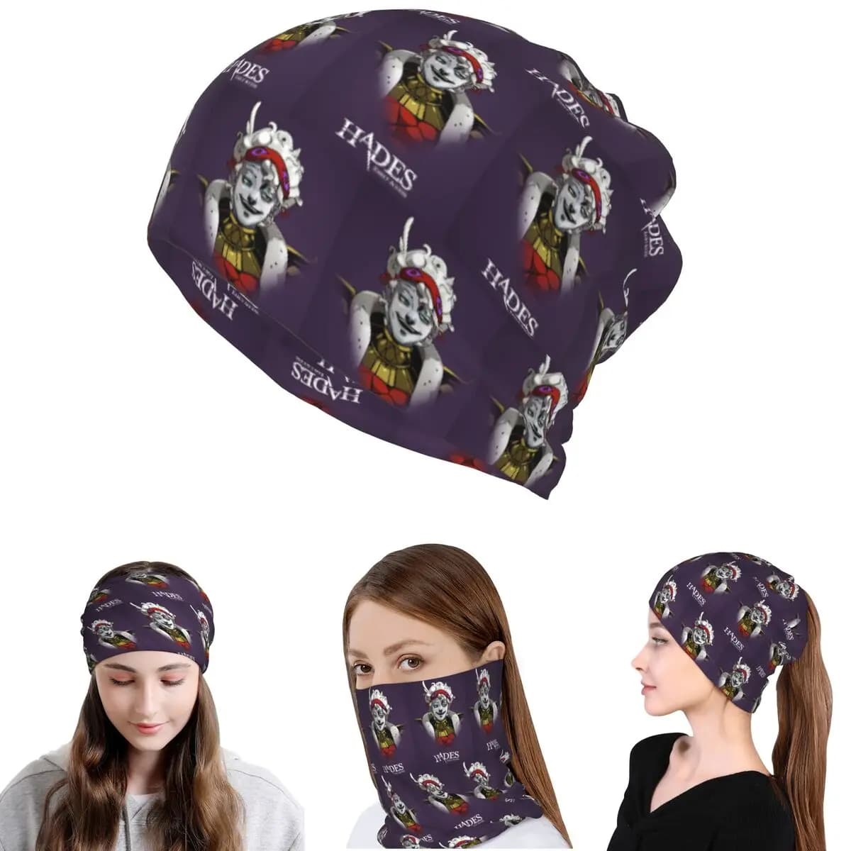 Maschera Bandana Multifunzione Hades per Giochi di Ruolo, Scaldacollo, Sciarpa, Cappello Beanie Traspirante per Uomini e Donne Adulti
