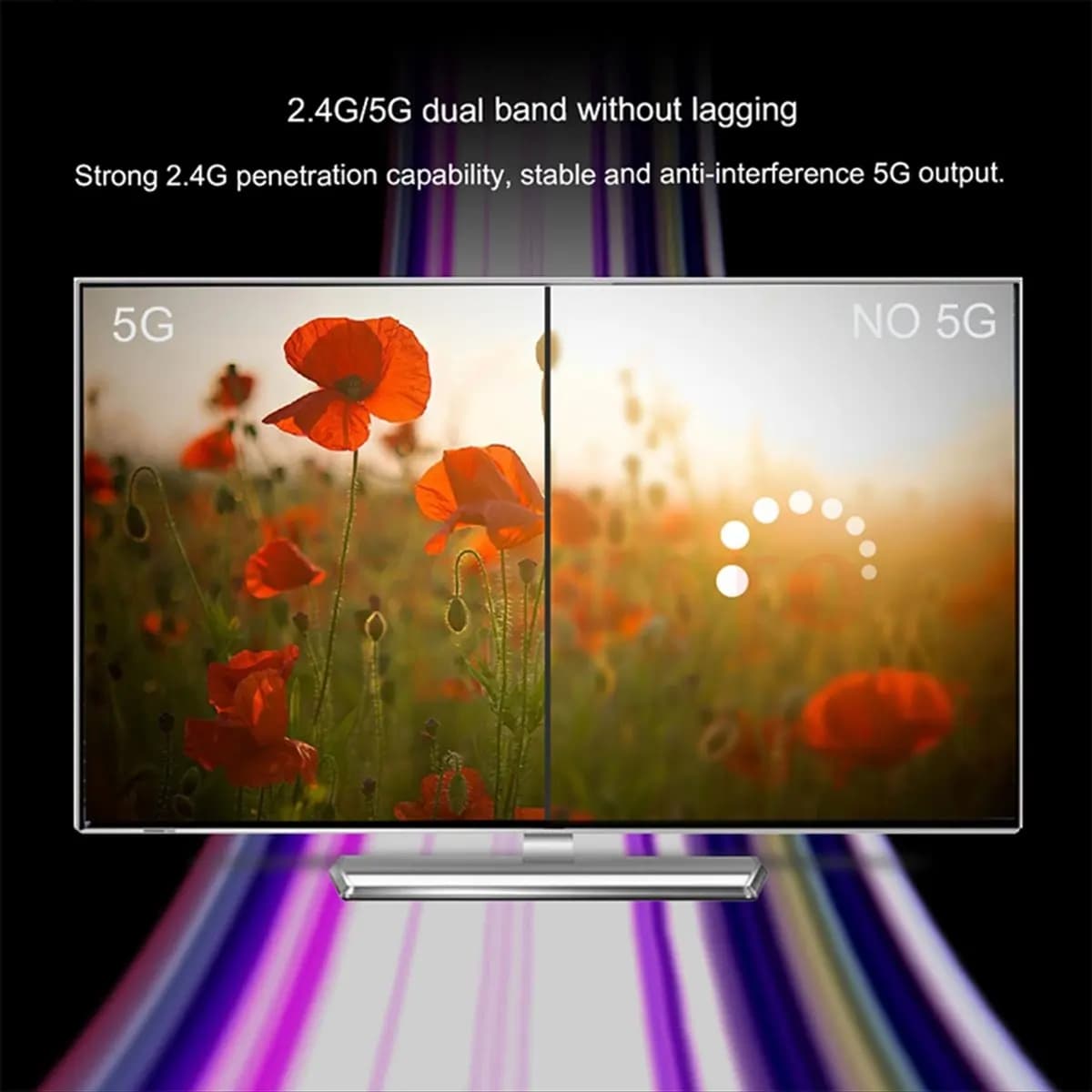 A23G Ricevitore Display Dual Band 2.4G/5G 4K, Dongle Adattatore Wireless Compatibile HDMI per Condivisione Schermo TV, Proiettore e HDTV