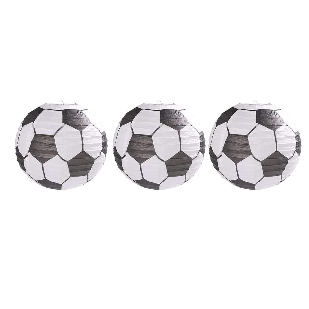 Lanterna portatile da 6 pezzi per bambini, lanterna di carta fai da te per decorazioni della stanza, forniture per feste e festival, luce sospesa con motivo a pallone da calcio