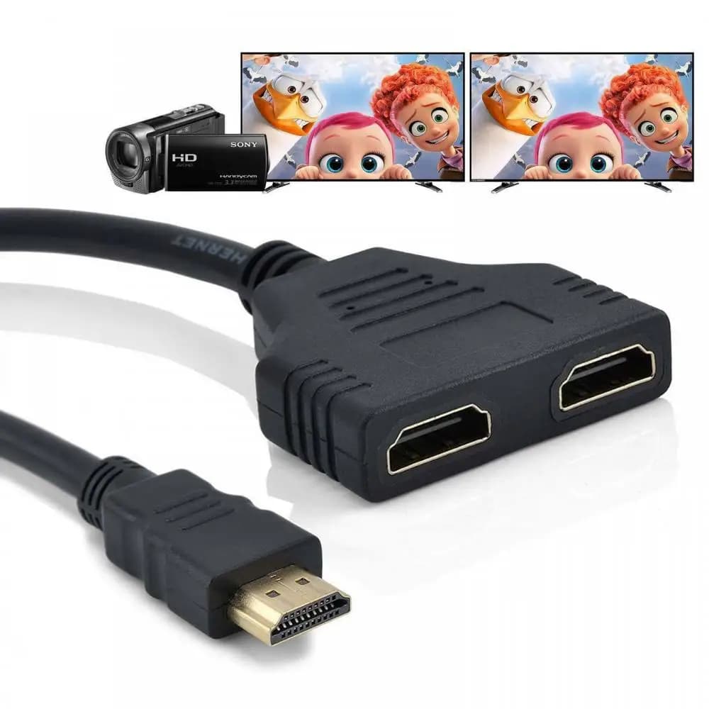 Nuovo arrivo cavo Splitter compatibile con HDMI 1 maschio a doppio adattatore Splitter Y compatibile con HDMI 2 femmina In TV LCD LED HD 30cm