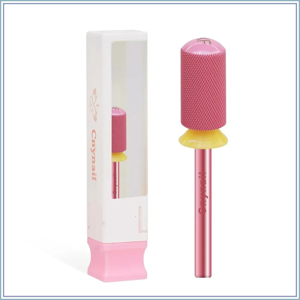 3/32" Large Barrel Tungsten Carbide Nail Drill Bit for Gel & Acrylic Removal, 2-Way Rotating Safety Bit, Salon Efile Accessory (XF Grit, Rose Red)