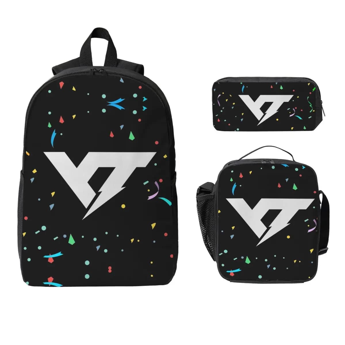 YT Industries Backpack Student BookBag School Bag Computer Shoulder Bags 3ps Insulated Lunch Bag Pencil Case
