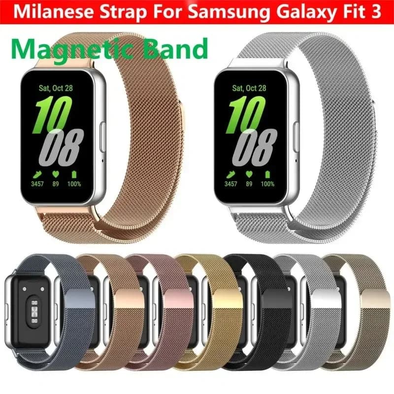 Cinturino in acciaio inossidabile per Samsung Galaxy Fit 3 Smart Watch Band Bracciale magnetico ad anello milanese per Samsung Galaxy Fit 3 Correa