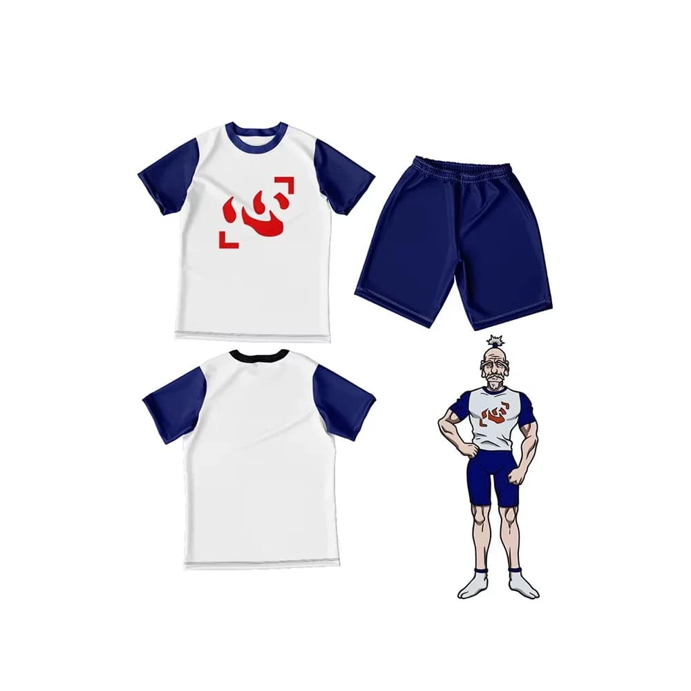 Men's Summer New 3D Printing Anime Netero Hunter X Hunter T-shirt Shorts outdoors Street Leisure Sports Fashion Leisure Set
