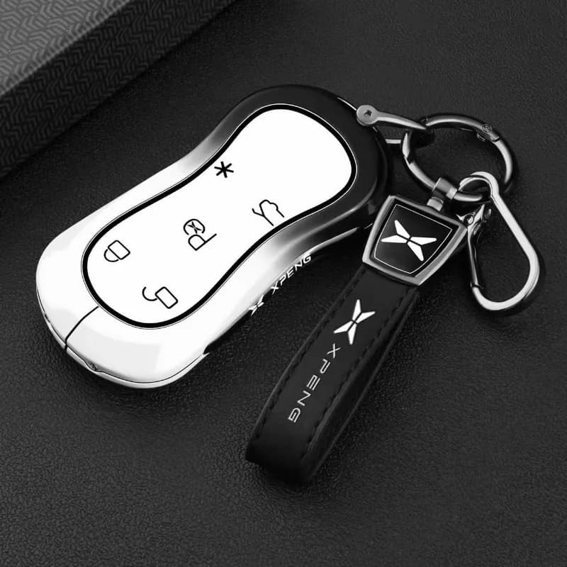 Zinc Alloy Car Key Case Cover Chain Shell Protector Fob Holder for XPeng MONA M03 2026 NFC Card Key Accessories Keybag