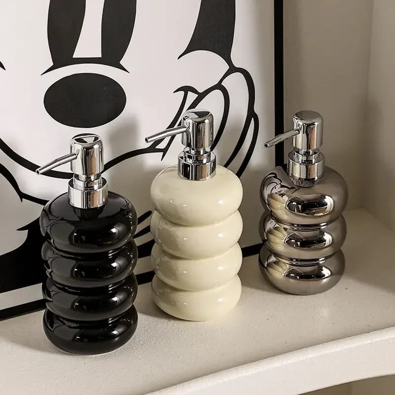 Bottiglia di disinfettante per le mani in ceramica Shampoo per la casa Bottiglia di raccolta di acqua cosmetica Dispenser di sapone per hotel per la casa Accessori per il bagno