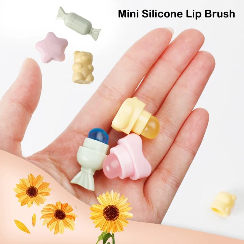 Mini Brush for Lips Silicone Brushes for Angular Corrector for Cartoons Lip Balm Polishing Brushes for Corrector Makeup Brushes