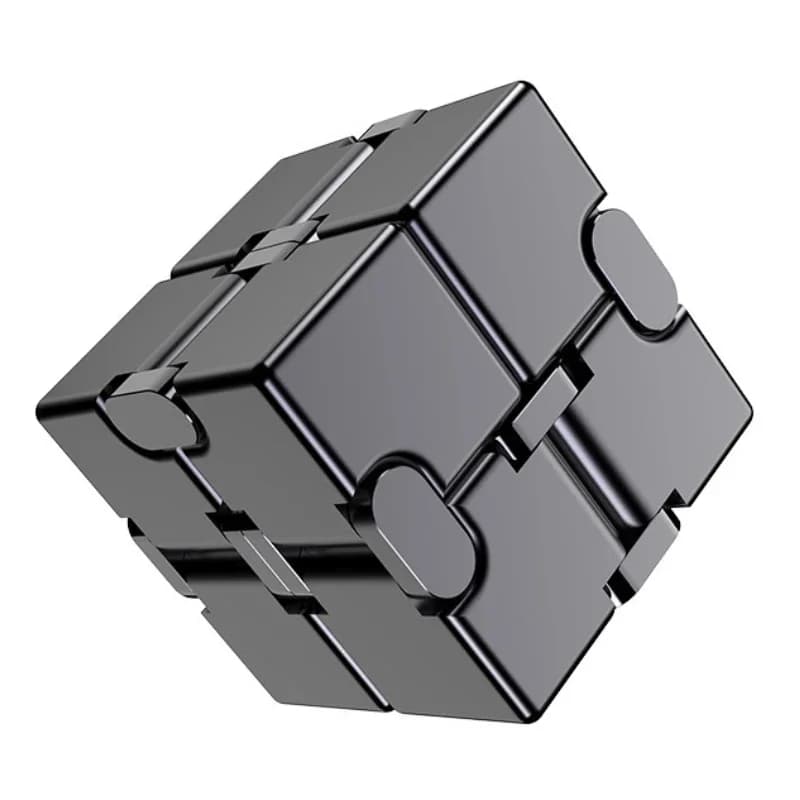 Cubo infinito Lega di alluminio Metallo EDC Alleviare lo stress Mini giocattolo Ufficio portatile Infinite Flip Cubic Fidget Rilassarsi Giocattoli di sfiato