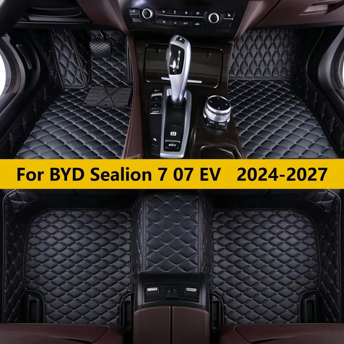Tappetini Auto Personalizzati per BYD Sealion 7 07 EV 2024 2025 2026 2027 Set Completo Tappeti in Pelle per Auto