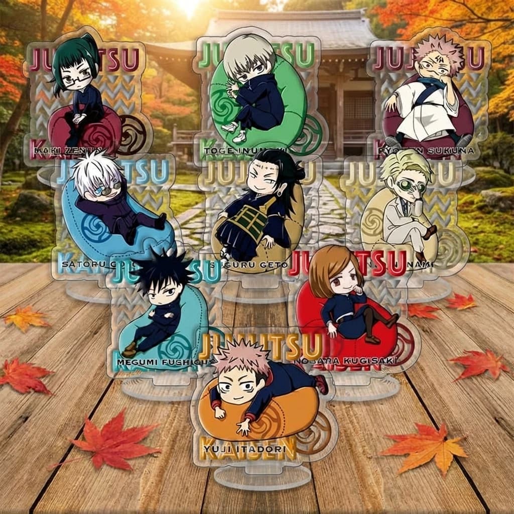 Set di Supporti in Acrilico Anime Jujutsu Kaisen, Yuji Itadori, Megumi Fushiguro, Collezione di Nove Pezzi, Merchandise Disponibile, Spedizione Rapida
