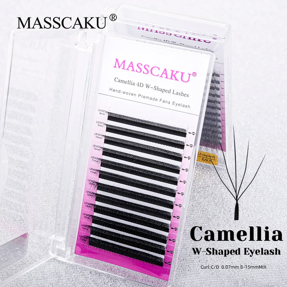 New Arrival Camelia 3D 4D W Eyelashes in the shape of 0.07 mm CD Curl Fast Bloom Extension Eyelashes and light from MASSCAKU