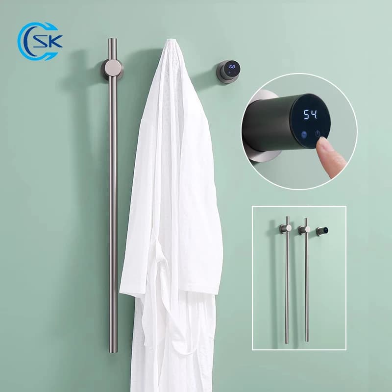 Scaldasalviette Elettrico da Bagno a Installazione Nascosta con Controllo della Temperatura, Scaldasalviette Elettrico per Casa, Stendino Elettrico Riscaldato