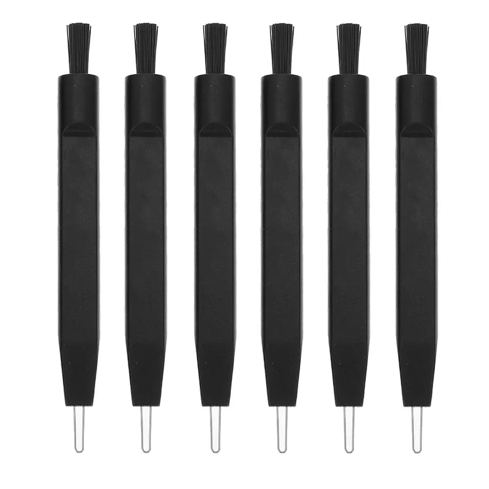 Set di 6 Spazzole per la Pulizia degli Apparecchi Acustici, in Nylon e ABS con Manico Antiscivolo, Setole Piccole e Dense per la Rimozione di Cerume e Sporco, Sicure e Delicate