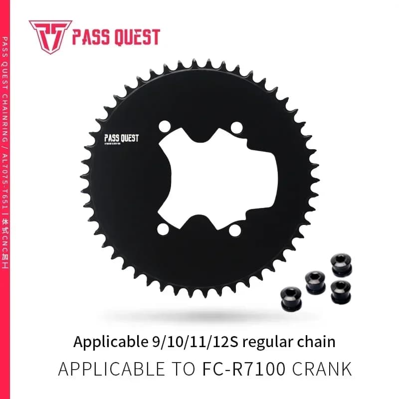 PASS QUEST R7100 110BCD (AERO a 4 bulloni) Corona larga stretta rotonda completamente chiusa