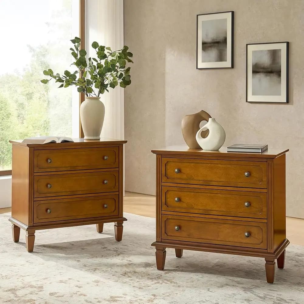 Tavolino con Stazione di Ricarica, Organizzatore in Legno con Gambe, Set Moderno di 2 Tavolini, Stile Acorn