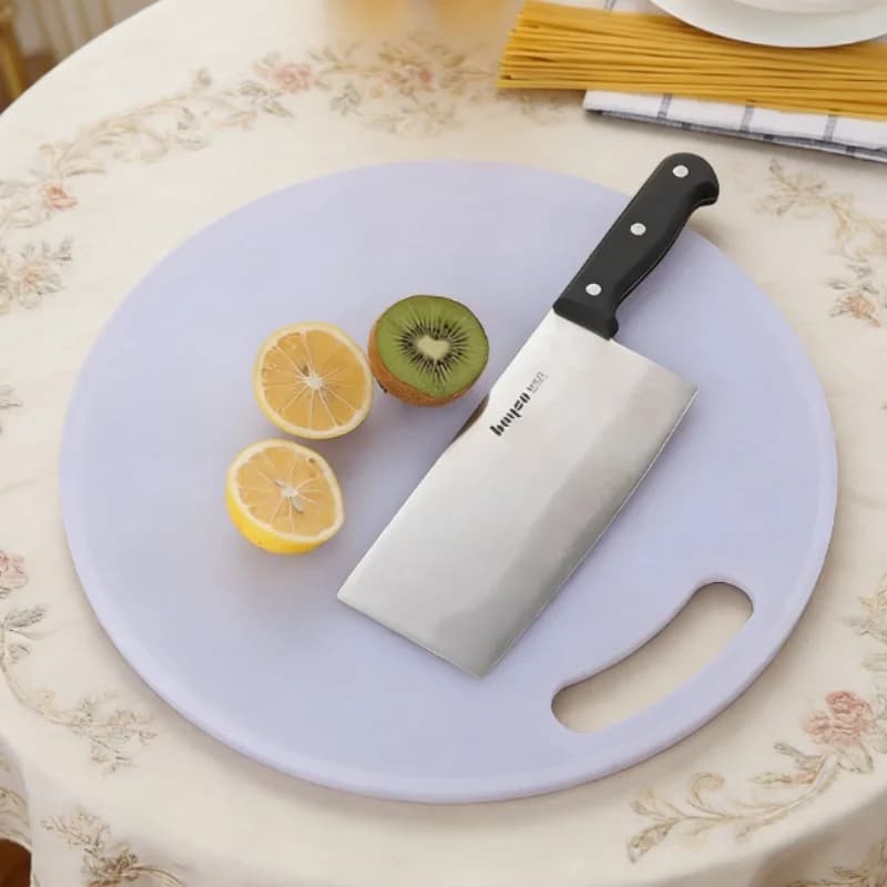 White Round Tablets for Kitchen, Cutting Block Meat, Fruit and Vegetables, Antibacterial, Muff Resistant, Non-slip Surface