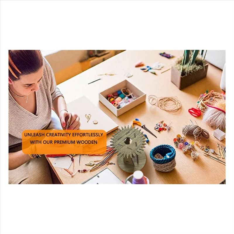 F-F Weaving String With Wooden Handles DIY, Wood Braiding Disk For Friendship Bracelet Looms Slot Kit DIY Hand Rope Braiding