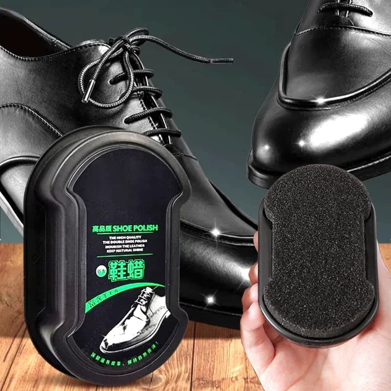 1-4 pezzi lucidatura rapida per scarpe detergente per pelle spazzola schiarente pulizia spugna bifacciale manutenzione cera per scarpe liquida incolore