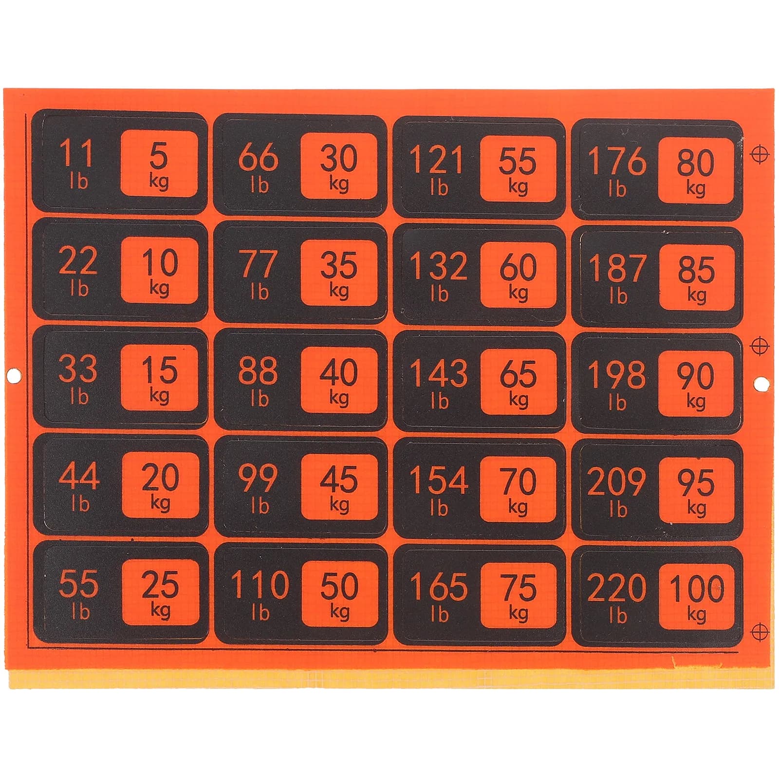 1 Sheet Weight Plate Sticker Adhesive Gym Equipment Label Reusable Weight Tag Decal for Weighting Block Gym Accessories