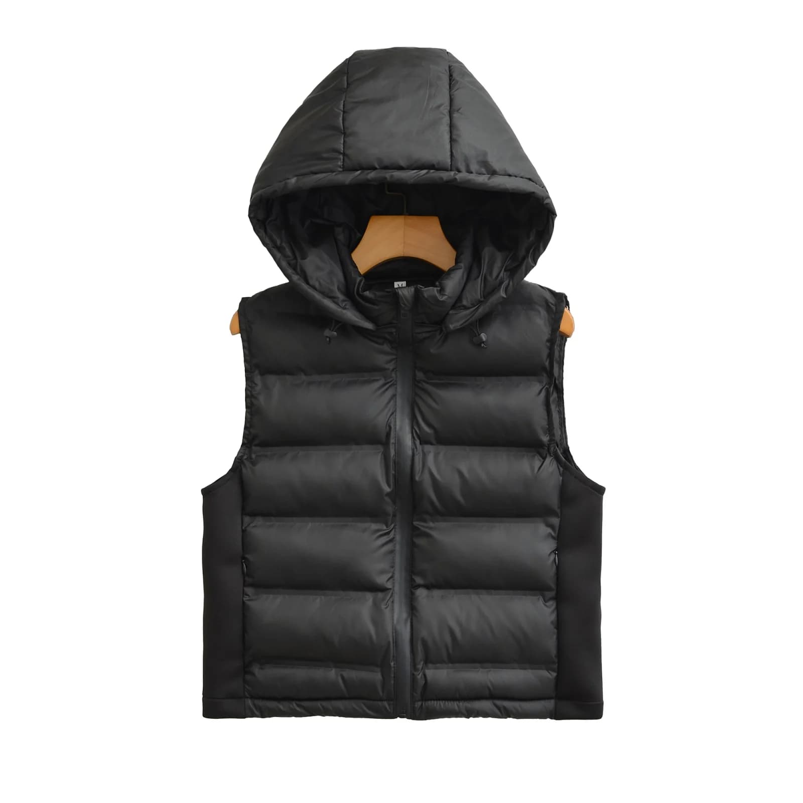Gilet Corto da Donna 2026 alla Moda Senza Maniche con Tasche e Cappuccio, Giacca Casual Slim con Cerniera e Patchwork per Ufficio CT9544