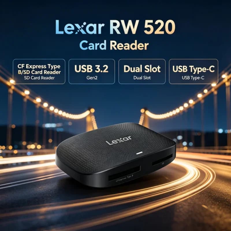 Lexar RW520 Memory Card Reader High Speed CFexpress Type B SD Card Reader USB 3.2 Gen 2 for Photo Transfer