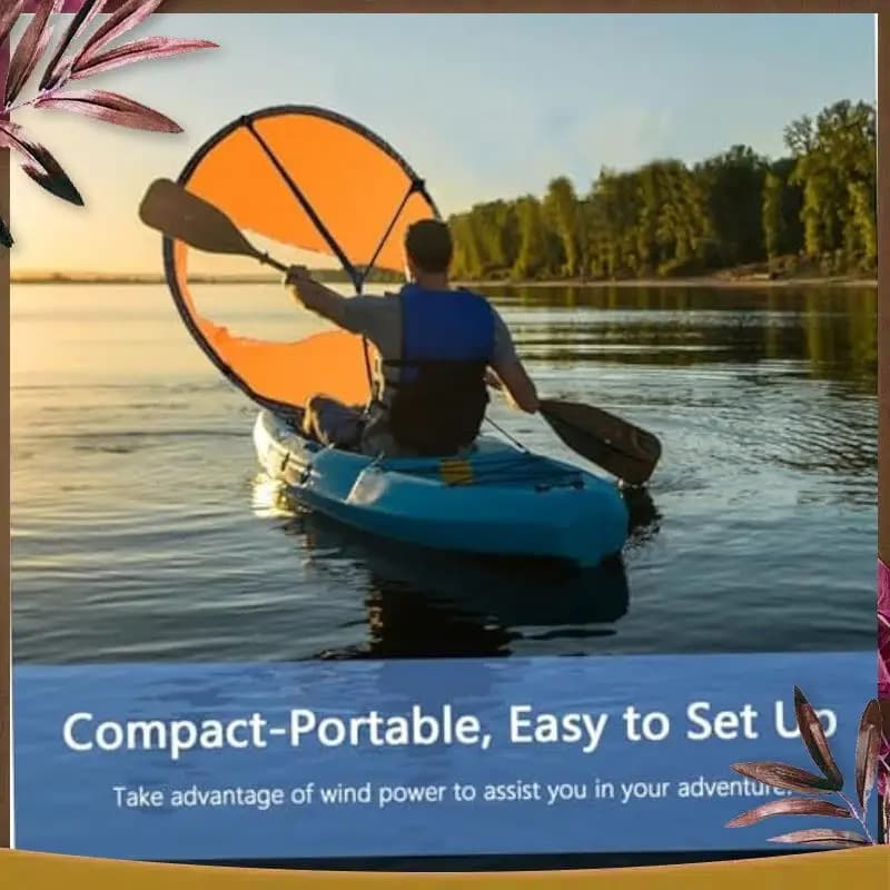 AB59-Pagaia per vela per kayak, kit vela sottovento per kayak Vela pieghevole portatile per kayak