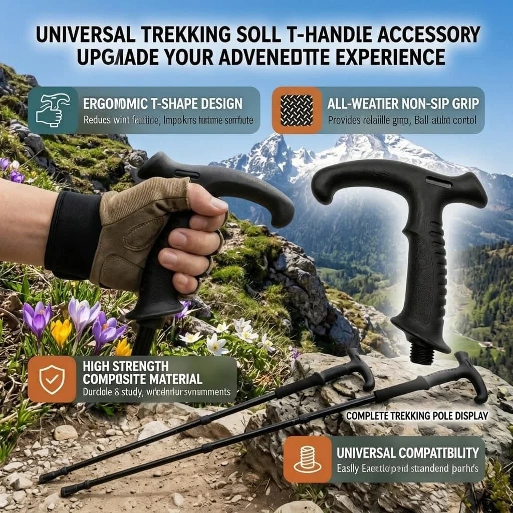 2 Pieces Trekking Stick Grips, Dritti and Curvi Stroller Stick Spare Parts, Anti-slip Spare Parts with 18mm and 20mm Hole