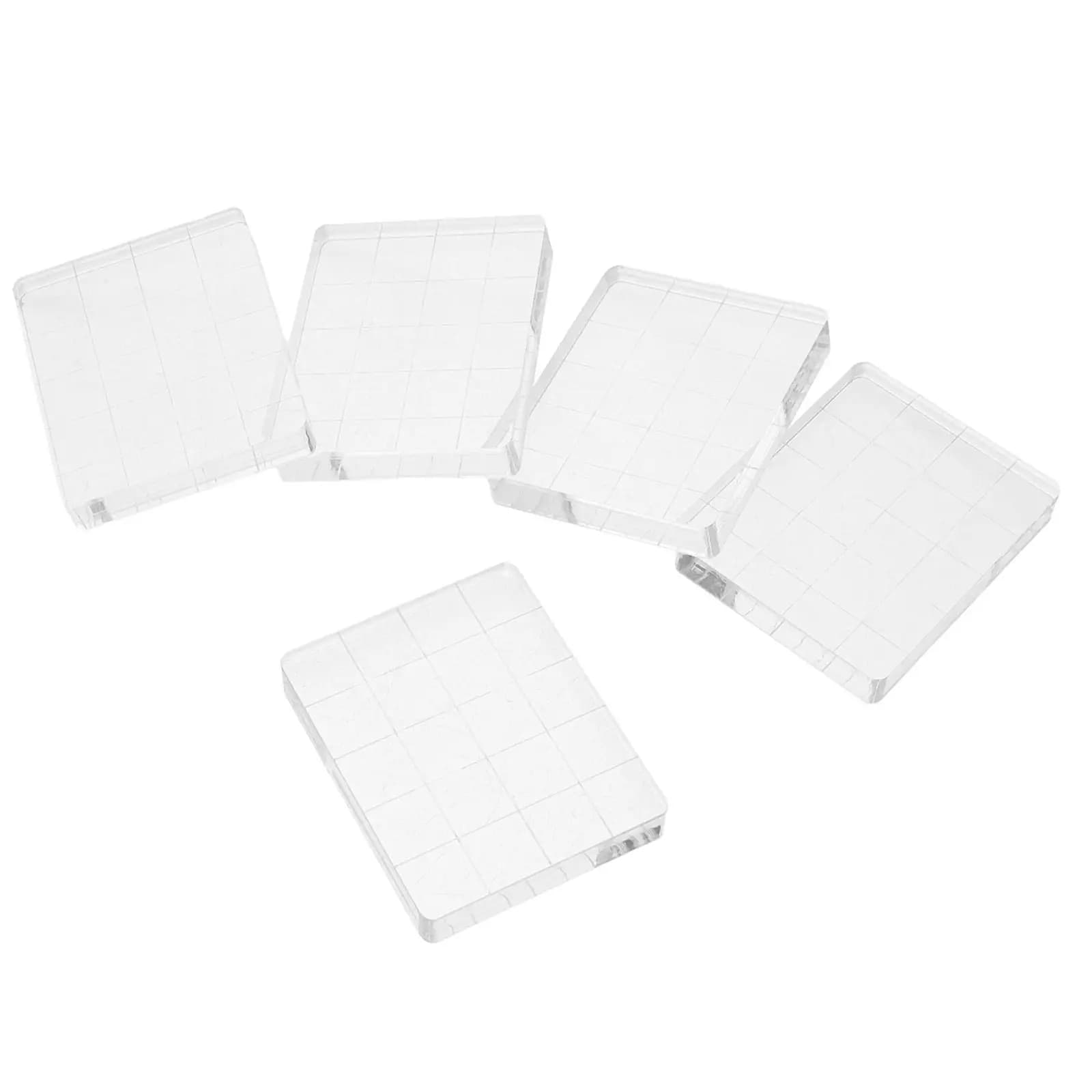 Set di 5 blocchi per timbri in acrilico, strumento versatile per la stampa su biglietti di auguri fai da te, album scrapbook, stampa a texture e progetti artigianali