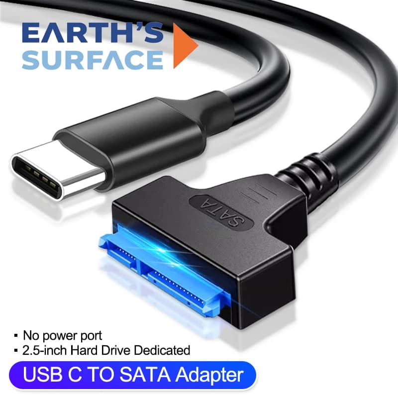 Cavo SATA a USB 3.0, Adattatore USB Type-C a SATA III per Hard Disk da 2,5 Pollici, Connettore Convertitore USB-C a SATA per HDD e SSD Esterni