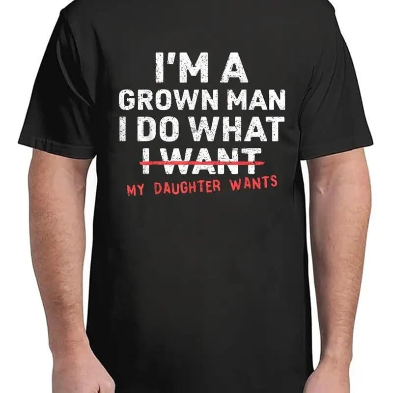 Sono un uomo adulto, faccio quello che mia figlia vuole una maglietta Grunge Feel S 4XL
