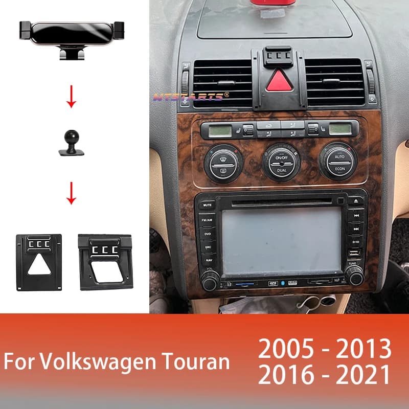 Supporto per telefono per auto Supporto per mobile per Volkswagen Touran 2005-2022 Accessori per staffa di navigazione speciale GPS regolabile