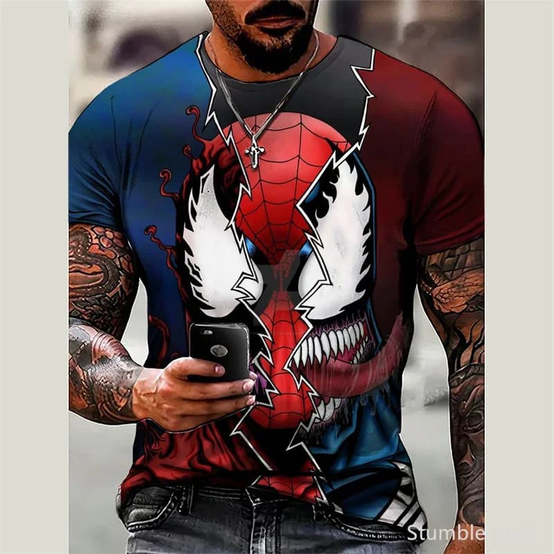 Maglietta a maniche corte Spider-Man per bambini, abbigliamento estivo per ragazzi e ragazze, t-shirt da uomo e donna, abbigliamento anime