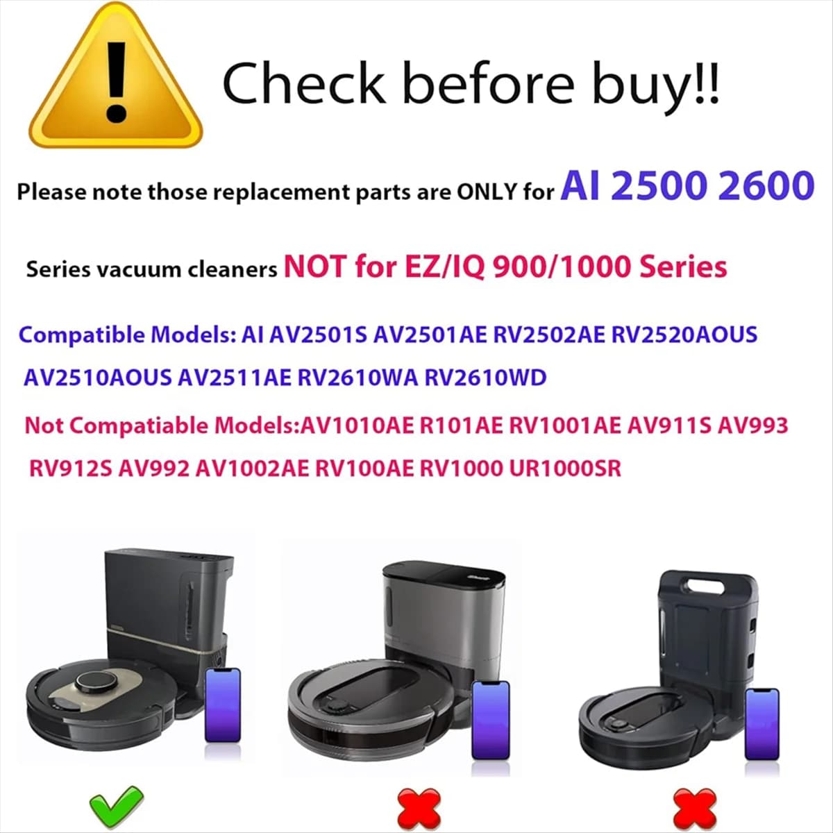 2025+ RV2502AE AV2510AOUS AV2511AE RV2610WA Parts for Vaccum Cleaner