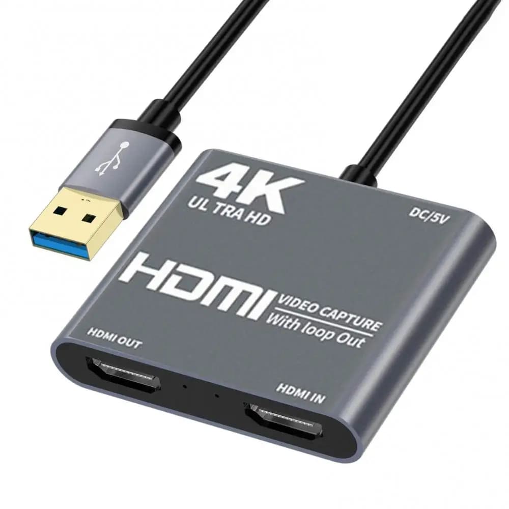 HDMI compatible 1080P Capture Card USB 3 0 Adapter 4K to Video Audio Loop Out High Clarity 1080p60 Adapter