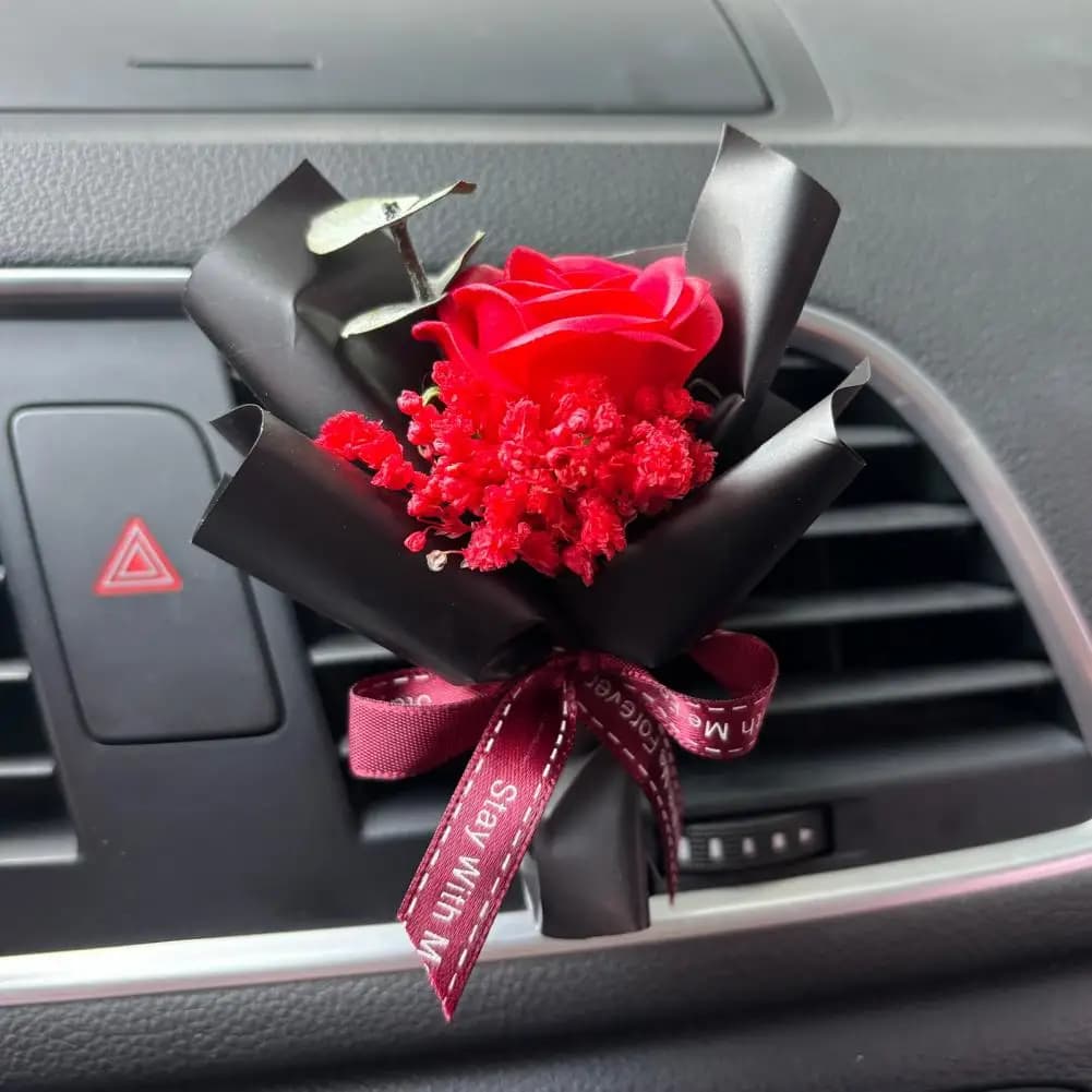 Elegante decorazione per auto Mini Bouquet di fiori secchi deodorante per auto Clip di sfiato per diffusore di olio essenziale di aromaterapia piccolo per auto