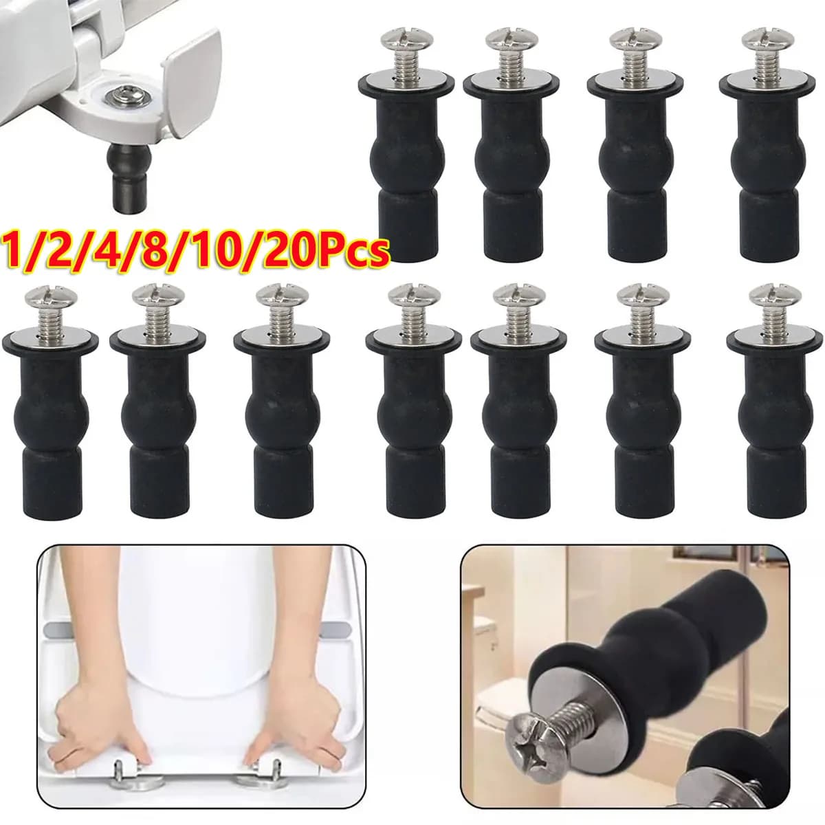1/2/4/10/20Pc In Acciaio Inox Coperchio del Sedile del WC Vite Cerniera Espandibile Carico Superiore Inferiore Dadi di Fissaggio WC Foro Cieco Accessorio del Bagno