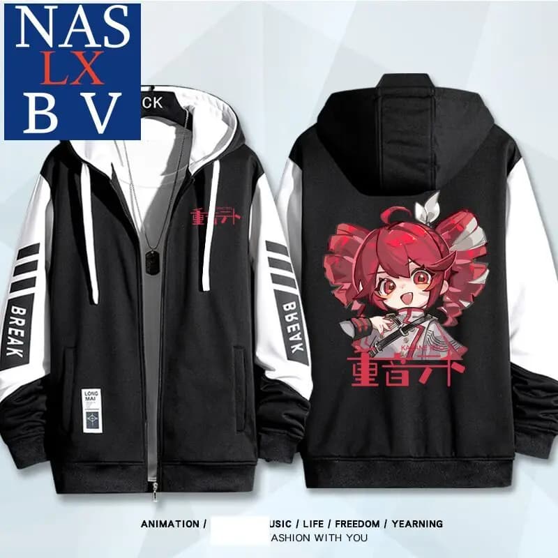 Anime Kasane Teto Giacche Autunno Inverno Capispalla Moda Capispalla con cappuccio Slim Fit Felpa con cappuccio Regali di compleanno Ragazzi Ragazze