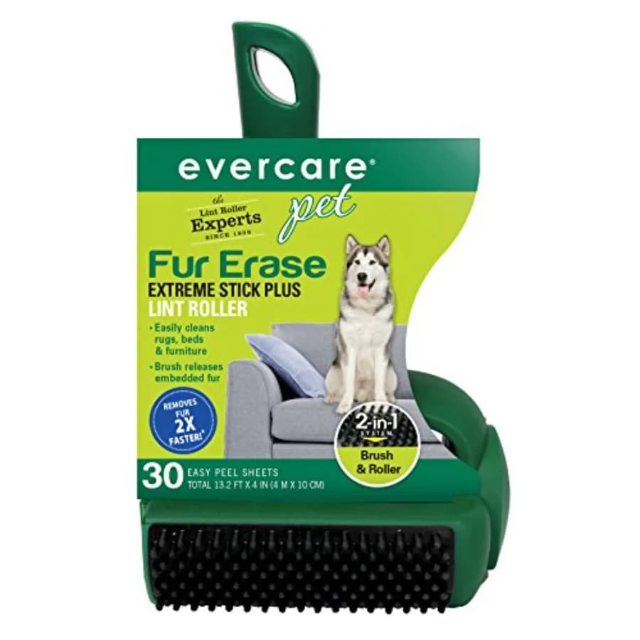 Rullo Leva-Pelucchi Pet Fur Erase Extreme Stick Plus con 30 Fogli per Mobili e Tappeti, Nero, Rimozione Pelucchi Resistente