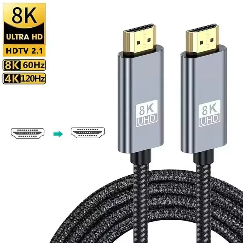 Cavo compatibile HDMI 8K Cavo HDMI 2.1 8K@60Hz 4K@120Hz 48Gbps Ultra High Speed eARC UHD HDCP HDR per TV HD PS4 Proiettore portatile
