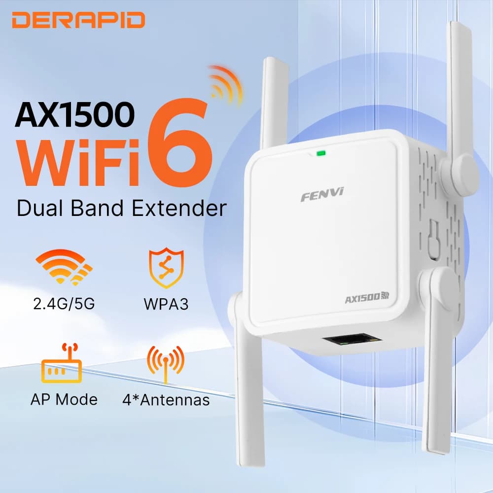 Ripetitore WiFi 6 dual band AX1500Mbps Wireless Range Extender 2.4GHz/5GHz AX1500 Ripetitore di segnale con spina EU/US per Home Office