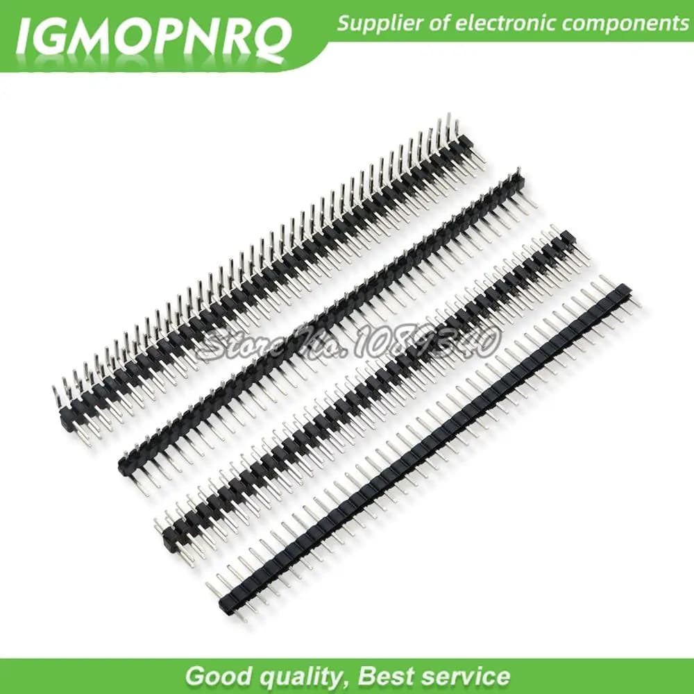 10 pcs/lot 40 Pin 1x40 2x40 single double row male 2.0 Pin Breakable Header Connector Strip for Arduino black 2.0MM 90 degrees