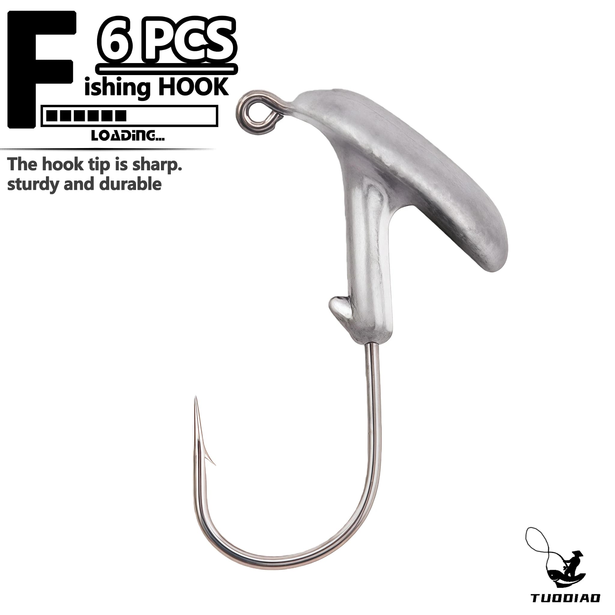 Upright Standing Jig Head Hooks 6Pcs Box Tumbler Lead Jig Hooks Saltwater Freshwater Soft Lure Bass Fishing Tackle